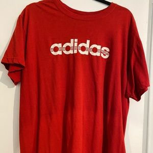 Red Adidas T-Shirt Unisex Oversized